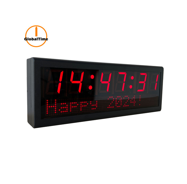 Gym Clock, Network Time Server Synchronized, 2.3 Inch 6 Digit, Automatic DST Reset