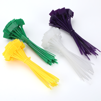 Étiquette d'attache de câble en plastique d'identification personnalisée étiquette de cravate avec logo attaches à glissière de câble autobloquantes colorées avec étiquette