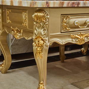 Mesa Auxiliar Cuadrada de Mármol Estilo Europeo, Mesa Lateral de Madera Maciza Tallada, Mesa de Esquina para Sala de Estar, Mesa Telefónica Cuadrada - Product Image 4