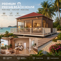 Kit de maison de luxe à ossature acier certifié CE, norme européenne, 2 chambres, maison préfabriquée à toit en pente, espace commercial modulaire