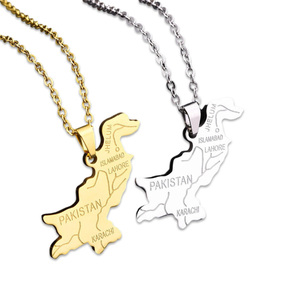 Collares con Estrella y Media Luna de Pakistán, Colgantes de Metal con la Bandera Nacional, Amuletos de Regalo Islámicos, Venta al por Mayor, Cadena de Cuentas para Turismo del Sur de Asia - Product Image 3