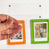 Cadre photo double face en acrylique avec aimant puissant - Design rectangulaire imperméable pour affichage sur réfrigérateur et décoration murale - Impression UV
