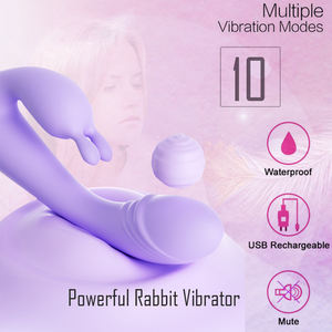 Vibratore coniglio femminile con caricatore USB Vagina massaggiatore e capezzolo Clitoris stimolatore 5V Usb - Product Image 5