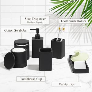Artículos de baño de resina de diseño moderno de alta calidad, 6 uds., decoración para el hogar, juegos de accesorios de baño de poliresina - Product Image 5