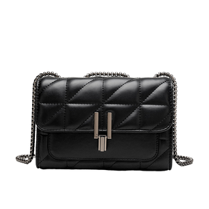 Bolso de Hombro Oujia de Moda, Tipo Bandolera, con Diseño de Rejilla, Cierre de Cremallera, Cadena y Material de PU, para Mujer, Todas las Temporadas - Product Image 4