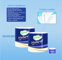 Vente en gros de papier toilette dissolvant à l'eau écologique à 3 plis, rouleaux de papier hygiénique, lot de 6 de 18 rouleaux familiaux