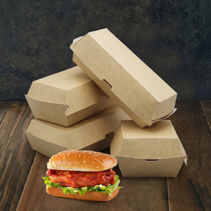 Kotak Hamburger Ramah Lingkungan dari Kertas Karton 350gsm dengan Ukuran Kustom untuk Restoran Cepat Saji-Grosir - Product Image 1