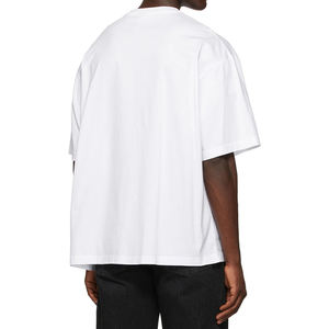 T-shirt blanc uni à manches courtes 100 % coton, col rond, coupe ample, t-shirt vierge de haute qualité, épais et surdimensionné - Product Image 4