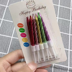 Candele a Spirale per Torta <span class=keywords><strong>di</strong></span> <span class=keywords><strong>Compleanno</strong></span>, Colorate e Metalliche, Vendita Calda - Product Image 1