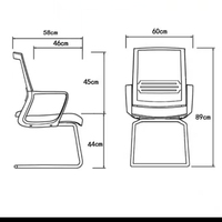 Chaise de réception et de conférence pour le personnel, design ergonomique moderne 2025, dossier en maille en forme d'arc, hauteur réglable, siège confortable