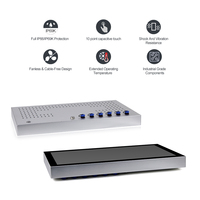 Panel PC Industrial Táctil Capacitivo IP66 de 24 Pulgadas, Computadora Integrada sin Ventilador, Intel I3/I5/I7, SSD de 32G-256G para Máquinas Médicas