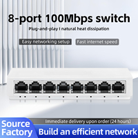 Switch Tshield de 8 Puertos Fast Ethernet 1.6Gbps RJ45, Carcasa de Plástico, Full-Duplex/Half-Duplex, con 1 Año de Garantía, en Stock