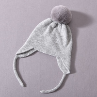 Jxwatcher Bonnet d'hiver chaud pour bébé, unisexe, en cachemire doux, double couche épaisse, avec pompon en fourrure et cache-oreilles, pour enfants et filles