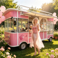 Constructeur mondial d'infrastructure mobile pour entreprises propose un stand de limonade rose en acier inoxydable à 4 roues avec suivi GPS