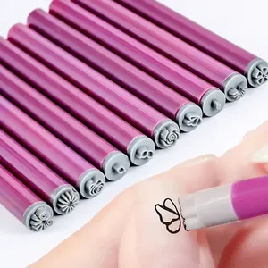 ชุดปากกาปั๊มลายเล็บมืออาชีพ 6/10 ชิ้น พร้อมแม่แบบลายเล็บ DIY สำหรับผู้หญิง อุปกรณ์ปิดผนึกปากกา ที่วางปากกาแบบเปลี่ยนได้ - Product Image 4