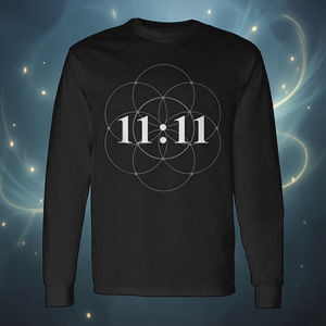 Camiseta de manga larga con diseño de numerología de números angeliculares 11:11 y diseño de manifestación - Product Image 3