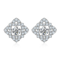Nouvel arrivage de bijoux en forme de fleur pour femmes, accessoire plaqué Rhodium, colliers, boucles d'oreilles, ensembles de bijoux de mariée en argent 925