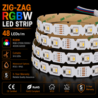 Bande LED RGBW 4 couleurs en 1, 48 LED/m, bande LED SMD colorée en forme de S pour enseignes pliables