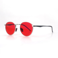 Armazones Ópticos de Alta Calidad en Stock al por Mayor Lentes Personalizadas de Metal Antiluz Azul en Naranja, Rojo y Amarillo