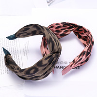 Bandeau élastique en tissu imprimé léopard pour femmes, gros, style coréen, accessoires pour cheveux, paquet complet, vente en gros, collection 2020