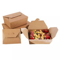 Conteneur en papier kraft biodégradable écologique jetable déjeuner Bento de qualité alimentaire dossier de stratification mat pour nouilles