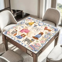 Tapis de Mahjong Pliable Moderne en Caoutchouc, Motif Guépard Floral Léopard Jungle Chic Tropical Orchidée, Portable, Décoration de Luxe, Divertissement
