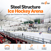 Bâtiment de patinoire de hockey sur glace préfabriqué en acier GloStar, grande arène intérieure pour l'entraînement sportif et les événements, structure en acier