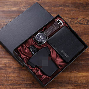 Ensemble de porte-monnaie de <span class=keywords><strong>parfum</strong></span> pour hommes, cadeau de <span class=keywords><strong>luxe</strong></span> Business, montre à Quartz, ceinture, mode promotionnelle - Product Image 1
