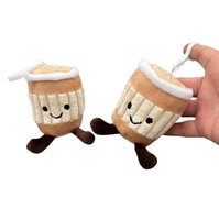 Nouveau respirant Mini tasse à café porte-clés personnalisé en peluche décoration griffe poupée voiture chaîne pendentif sac suspendu en gros usine