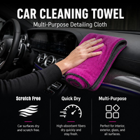 Serviette de séchage automobile en microfibre tissée, résistante aux déchirures, écologique, séchage rapide, sans peluches, double face, pour le detailing et le nettoyage