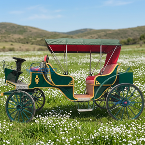 Carroza Clásica de Lujo para Turismo al Aire Libre, Europea, de Cuatro Ruedas, Eléctrica y de Caballos, con Toldo Plegable - Product Image 1