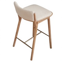 Tabourets de bar en bois massif de style scandinave, modernes et simples, pour usage domestique, tabourets hauts, design de dossier de luxe léger, usage commercial