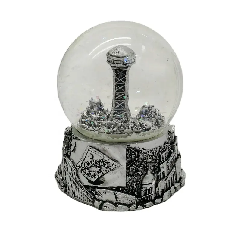 Fabrikant Aangepaste Polyresin Snowglobe Land Gebouw Souvenirs Gift Hars Water Bal Sneeuwbol Groothandel