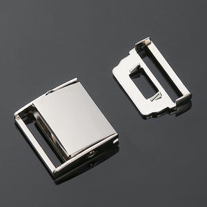 Boucle Métallique Auto-Bloquante Argent Noir 20mm pour Ceintures Sacs Sacs à Dos Vêtements Animaux de Compagnie Attaches Réglables à Bouton-Poussoir - Product Image 1