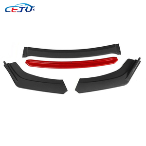 Matte Màu Đen ABS Phổ Phụ Kiện Xe Hơi Bộ Dụng Cụ Phụ Tùng Ô Tô Xe Trims Điều Chỉnh Phía Trước Bumper Spoiler Chin Lip Splitter Mở Rộng - Product Image 5