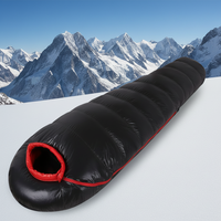 Sac de couchage gonflable en duvet d'oie léger et confortable, style momie, 2000g, quatre saisons, en nylon