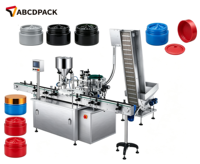 Machine automatique monobloc de remplissage et de capsulage de pots, remplisseuse à piston pour pâtes, pour ligne d'emballage de pots de crème de soin