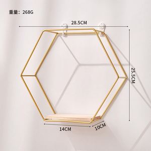 Punch-free Wall <b>Decoration</b> Shelf <b>Home</b> <b>Decoration</b> Iron Flower Stand Wooden Storage Rack Suitable for Bedroom Living Room Shelf - Product Image 5