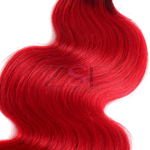 Bán buôn lớp biểu bì phù hợp Ấn Độ Trinh Nữ tóc số lượng lớn bện ướt lượn sóng màu đỏ tóc con người không dệt bó - Product Image 2
