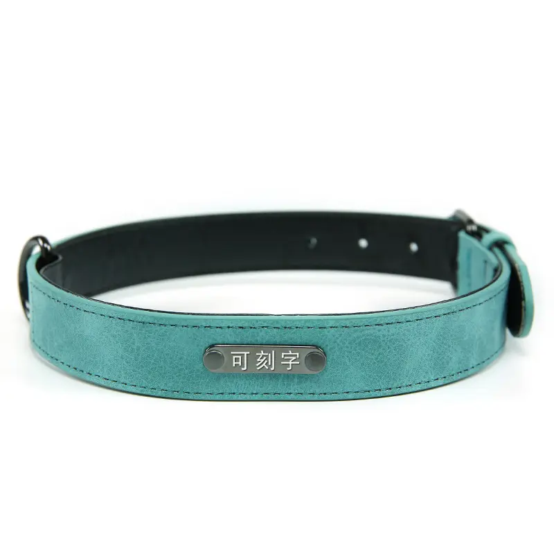 Manufacturer wholesale custom logo adjustable leather dog collar