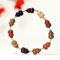 Bracelet à une seule brinche avec breloque gourde Duobao et entretoises à perles rondes