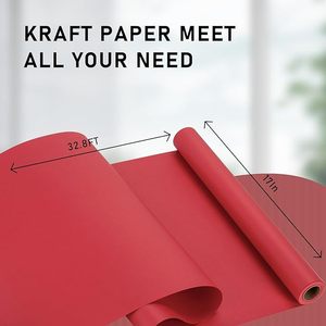 กระดาษห่อสีแดงสดแบบคราฟท์ - Product Image 5