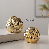 Nouvelles décorations de luxe texturées pour l'intérieur de la maison, en céramique dorée, style moderne, boules de laine décoratives pour la maison