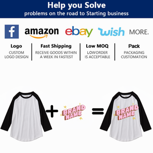 Grosir kaus lengan 230 Fashion musim panas 3/4 gram t-shirt lengan Raglan kosong Unisex t-shirt sablon kustom - Product Image 6