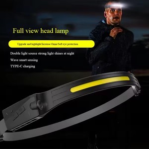 Lampe frontale LED rechargeable réglable avec lumière COB, batterie 2000 mAh pour le camping, la pêche, le cyclisme, étanche IP65, noire, portable - Product Image 5