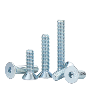 Lớp 10.9 kẽm mạ din7991 Hex ổ cắm chìm đầu Vít Đầu Phẳng Allen bu lông M3 <span class=keywords><strong>M4</strong></span> M5 M6 M8 M10 M12 M14 M16 M18-M24 - Product Image 5