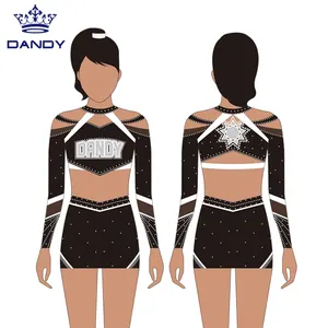 Großhandel Cheerleading Praxis tragen benutzer definierte Cheer Top und kurze heiß verkaufte Cheerleading Uniform