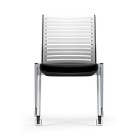 Chaise d'étude ergonomique en tissu, dossier moyen, sans accoudoirs, sans roulettes, haute qualité pour usage scolaire