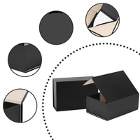 Boîte cadeau pliante magnétique noire en carton recyclé avec impression et laminage de luxe personnalisés, utilisée pour les vêtements