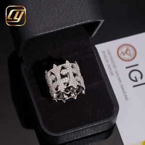 S925 Sterling <b>Silver</b> Men Wide Band <b>Ring</b> Full Paved Lab Grown Diamond <b>Cross</b> <b>Ring</b> IGI Certified Hip Hop Statement Jewelry - Product Image 1